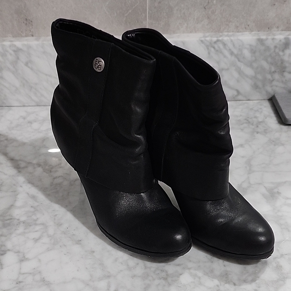 BCBG Black Heeled Boots with Sleek Design